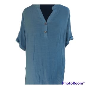 🐞PerSeption Concept Sage Green Short Sleeve Shirt - Womens Size Large NWOT